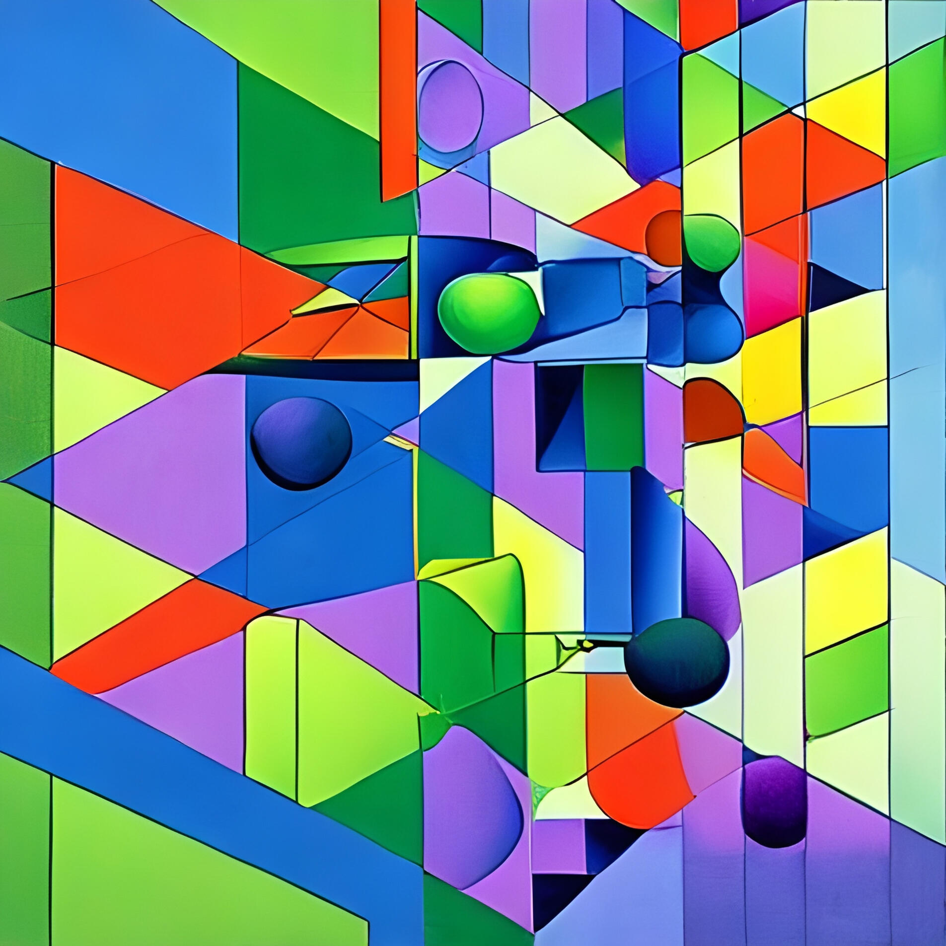 Magical Multicolor Mirror Maze - SG 108. Fine Art Print. SN Geometrism Collection. Fashion Surrealism, Geometric Object Study, Avant-Garde AI Art, Digital Genesis.