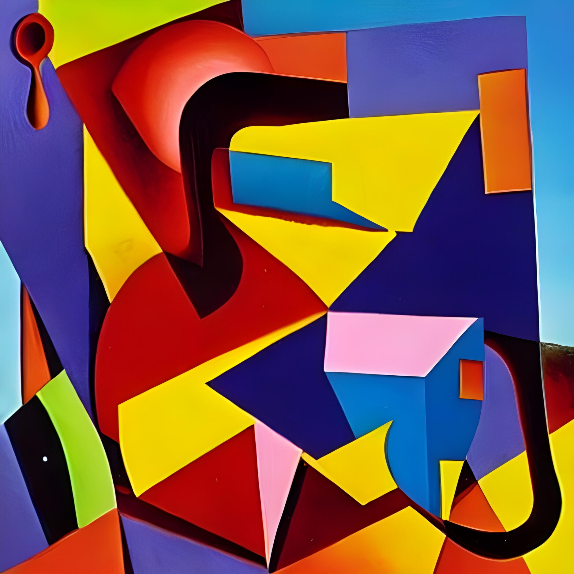 Colorful Hexagonal Robotic Face - SG 101. Fine Art Print. SN Geometrism Collection. Complex Symmetry, Generative Pattern Study, Modern Abstract Art, Archival Canvas Print.