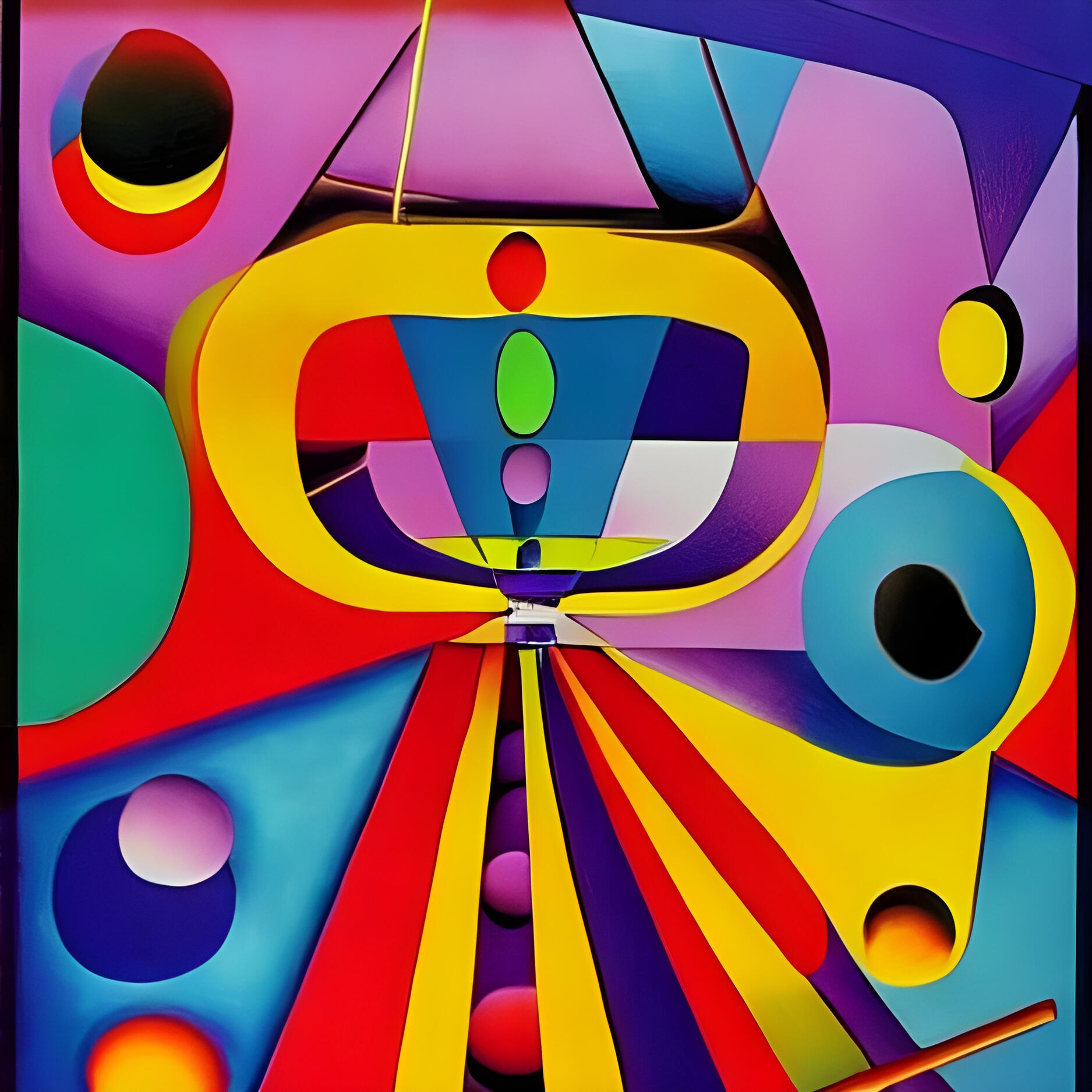 The Futuristic TV Transformer - SG 114. Fine Art Print. SN Geometrism Collection. Post-Modern Abstraction, Geometric Fluidity, Unedited AI Rendering, Fine Art Paper Print.
