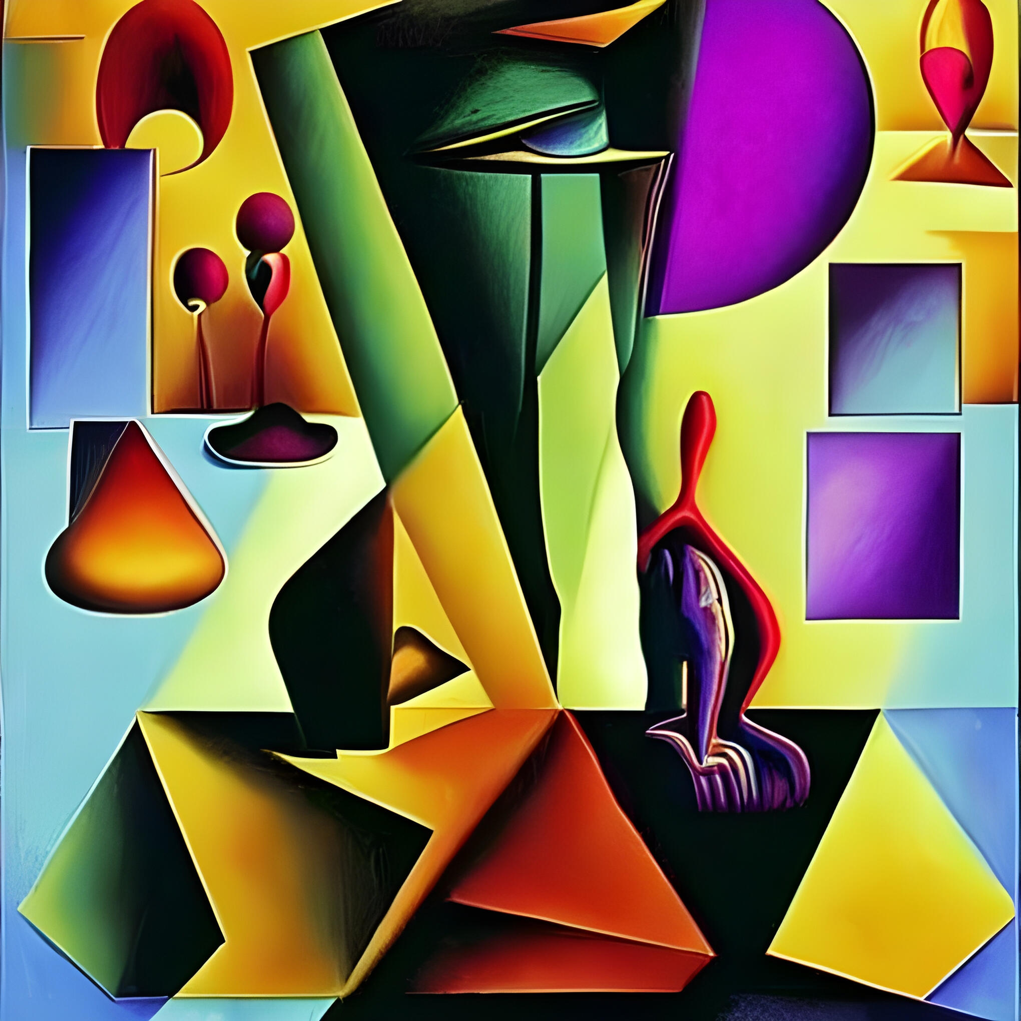 One-Eyed Triangular Face - SG 100. Fine Art Print. SN Geometrism Collection. Fractal Surrealism, Mathematical Order, Found Object Discovery, Modern Digital Gallery.